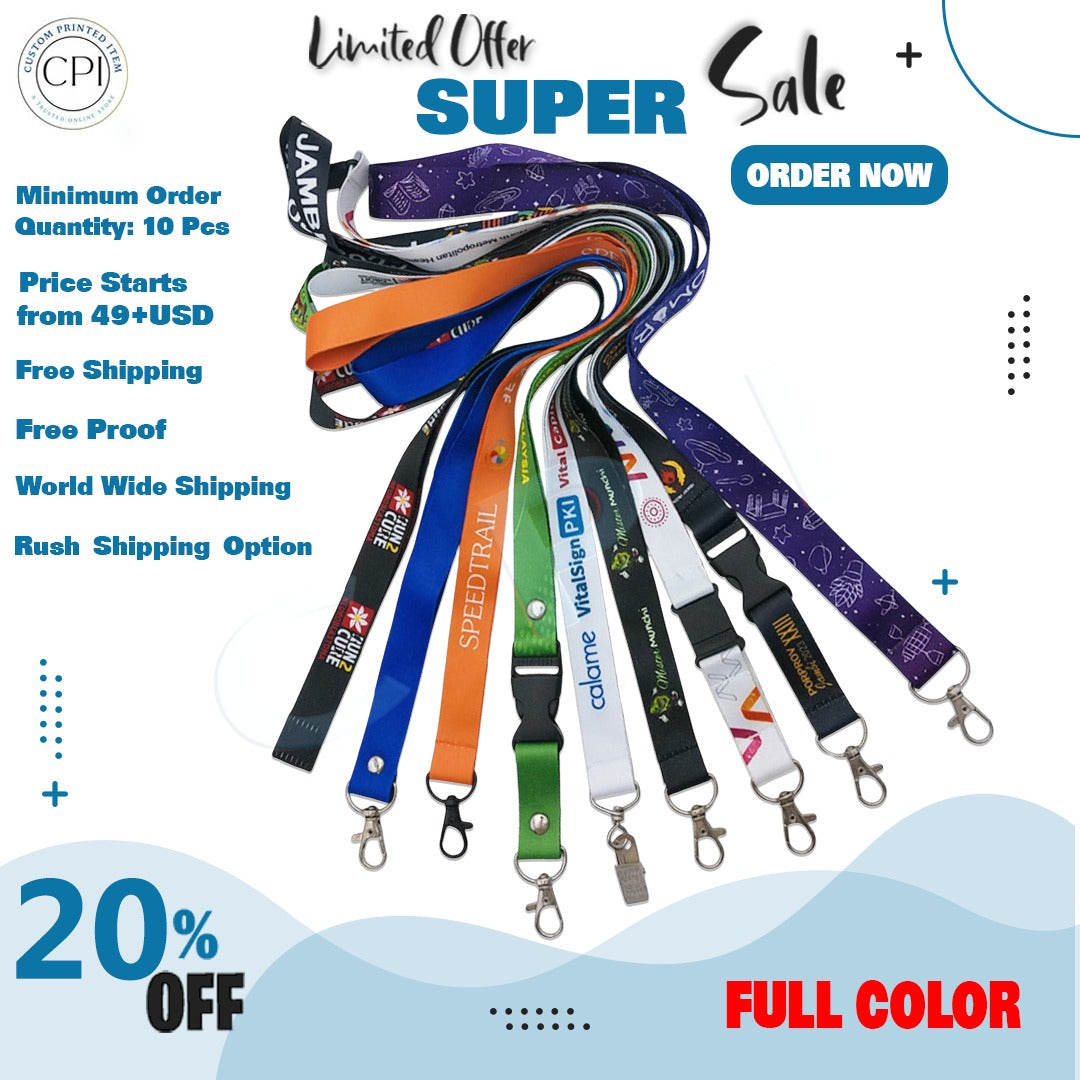 Custom Logo Lanyards Printed Personalized Lanyards for Businesses & Events