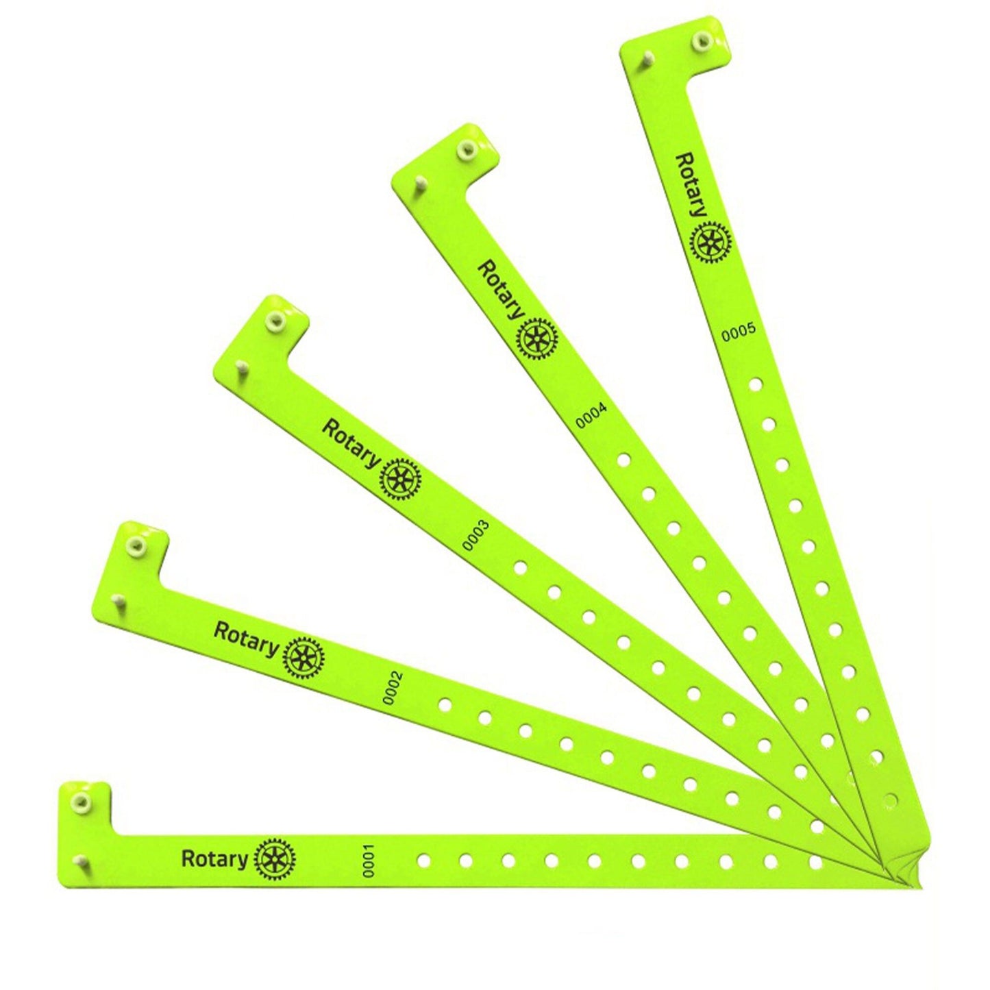 Custom Logo printed L Shaped PVC Plastic Wristbands Waterproof Customizable Bracelets One Time Use Patient ID Wristbands