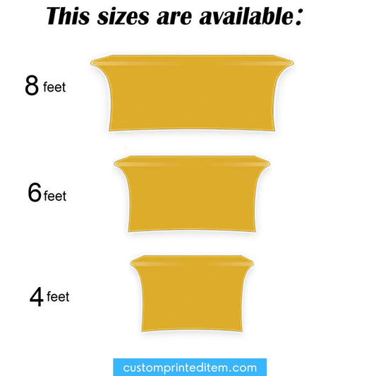 Custom Stretch Spandex Rectangle Tablecloth Printed With Logo For Trade Show | Pop Up Shop