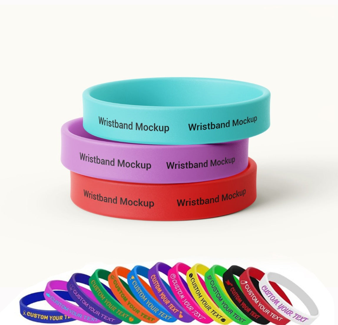 Custom Silicone Wristbands with Your Message Personalized Rubber Bracelets for Events, Fundraisers & Promotions
