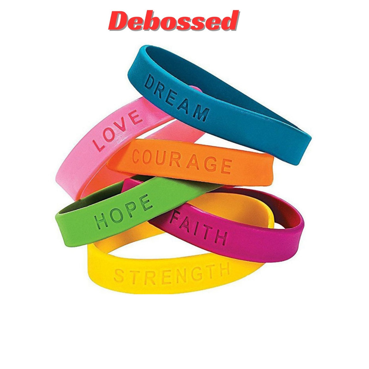 debossed