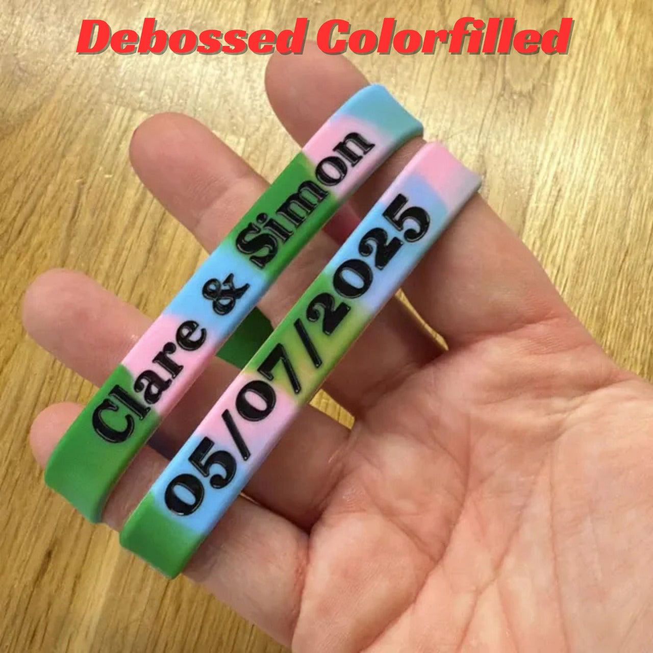 debossed colorfilled