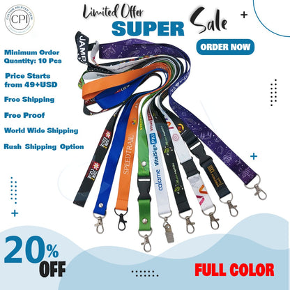 Custom Logo Lanyards Printed Personalized Lanyards for Businesses & Events