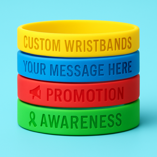 Debossed Rubber Message Bracelets & Silicone Bands Personalized | Custom Printed Rubber Bands & Men Silicone Wristbands for Events & Promotions