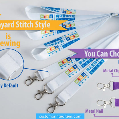 Custom Logo Lanyards Printed Personalized Lanyards for Businesses & Events