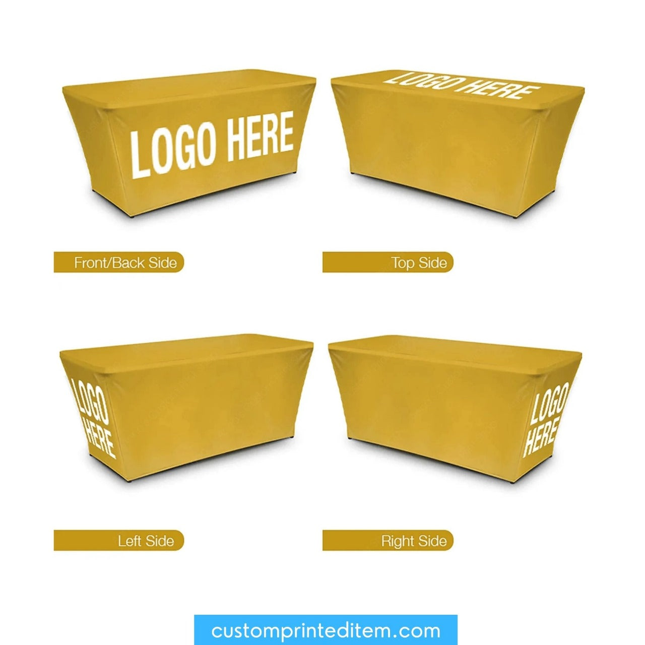 Custom Stretch Spandex Rectangle Tablecloth Printed With Logo For Trade Show | Pop Up Shop