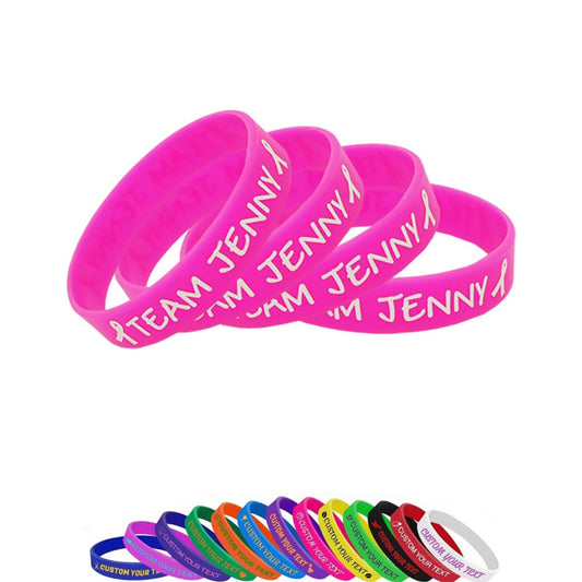 Rubber Message Bracelets & Silicone Bands Personalized | Custom Printed Rubber Bands & Mens Silicone Wristbands for Events & Promotions