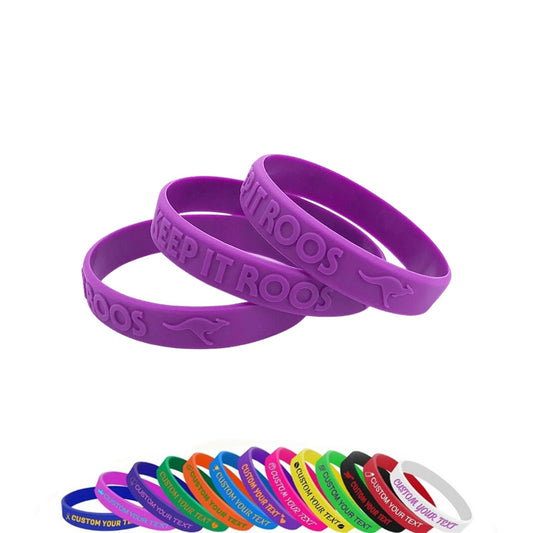 Embossed Custom Silicone Wristband with your Message and Logo Custom Rubber Bracelets for Events & Promotions
